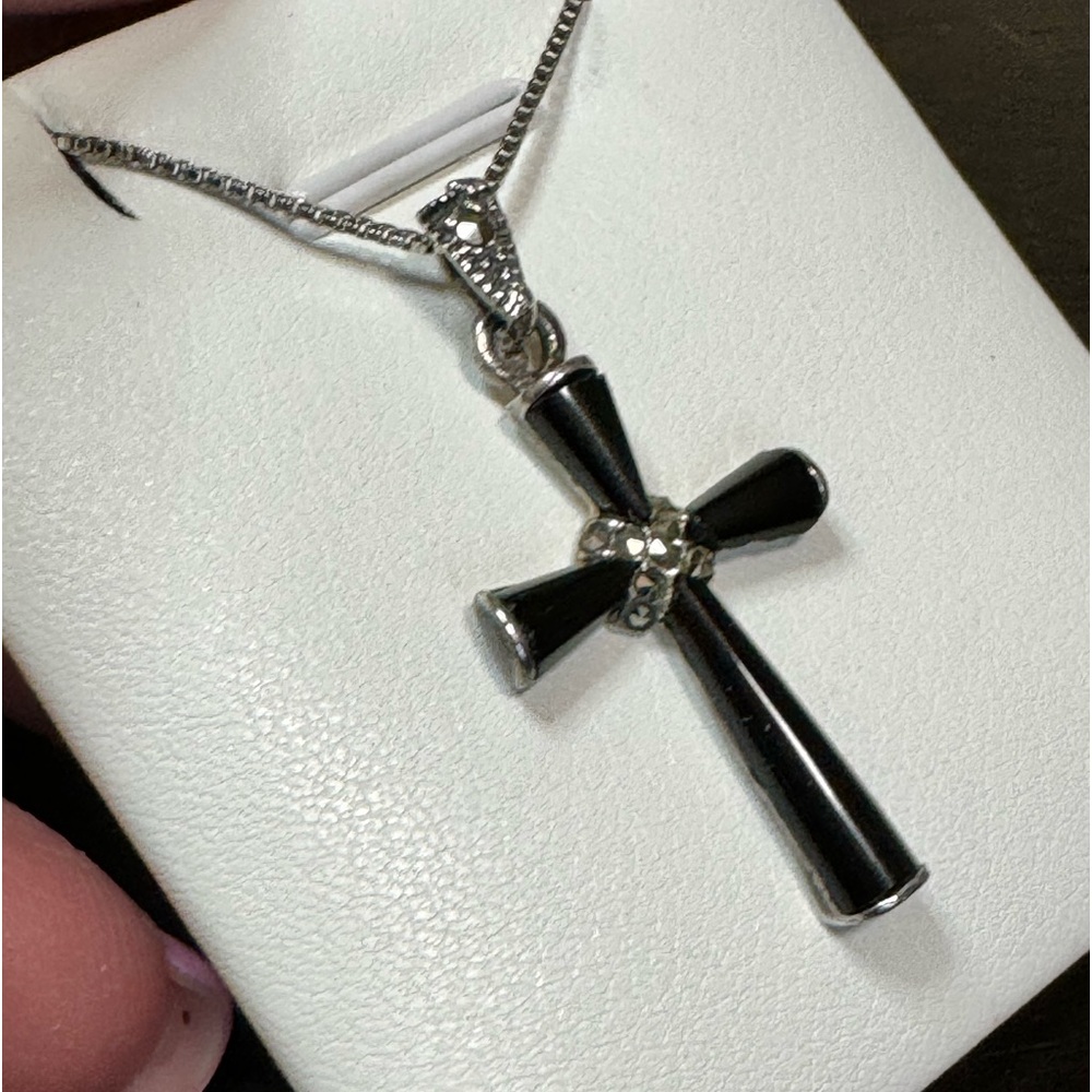 925 Onyx Cross Necklace